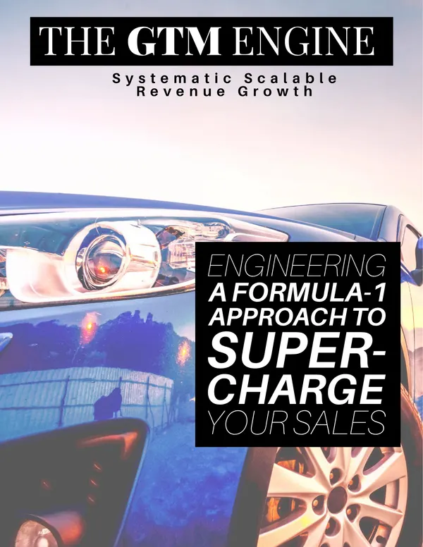 The GTM Engine book cover: Engineering a Formula-1 approach to supercharge your sales